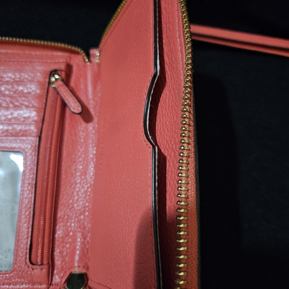 Michael Kors Coral Color Wristlet-Soft Pebble Leather - Picture 6 of 16
